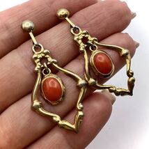 Fine Sterling Silver 925 Vintage Woman's Stud Earrings Black Agate Stone... - $140.00