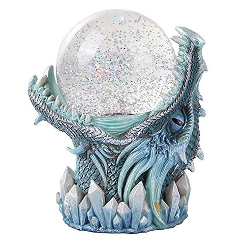Frost Ice Dragon StormBall Iceburg Statue Sound Activated Gliter Sparkle - $39.59