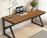Natural Real Wood Computer Desk, Rustic Writing Study Table For Student,... - $352.99