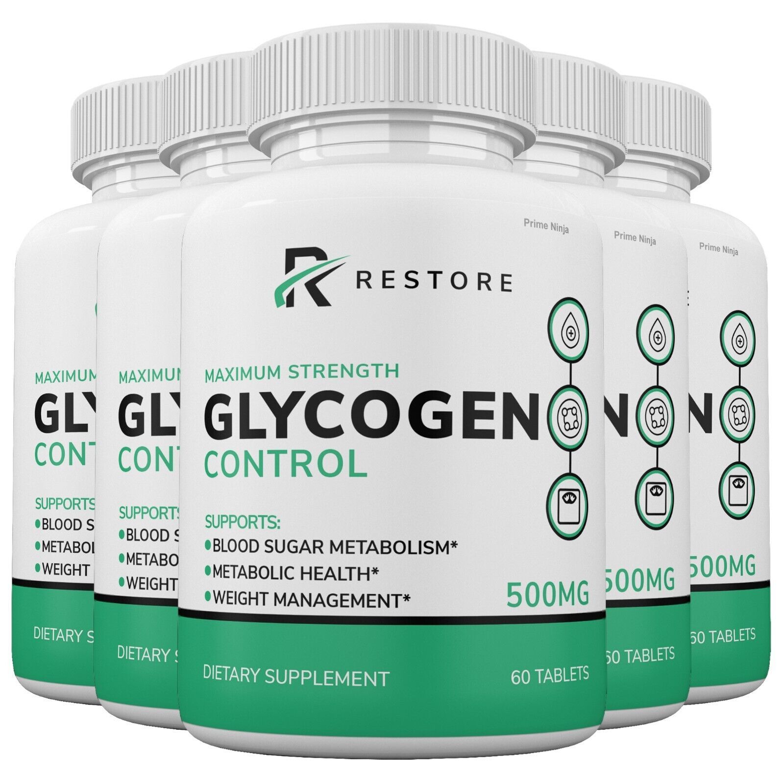 5 Pack Restore Glycogen Control Blood Capsules, Blood Sugar Control Pills
