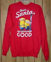 Minions Christmas Ugly Sweatshirt Dear Santa Define Good Size Medium New W/Tag - $19.99