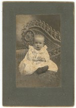 Antique Ornate CDV Circa 1900&#39;S Adorable Child In Victorian Outfit - £7.56 GBP