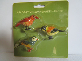  BIRD FIGURINE CLIPS fit on lamp shades, flower pots, baskets RESIN Set ... - £6.24 GBP
