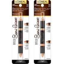 2 Pack L&#39;Oreal Brow Stylist 2-in-1 Crayon Brow Highlighter &amp; Concealer, ... - $12.99