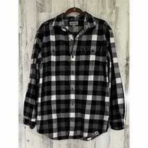 Carhartt Mens Flannel Shirt Size Medium Black White Plaid - £19.78 GBP