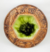 Treasure Craft of Hawaii Souvenir Ashtray Coin Trinket Dish Landmarks Green - £19.97 GBP