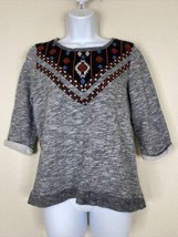 Forever 21 Womens Size S Southwestern Embroidered Knit Sweatshirt 3/4 Sleeve - £7.13 GBP