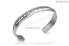 Stainless Steel Cuff Bracelet For Men Hip Hop Silver Color Twisted Bangle Male J - £18.73 GBP