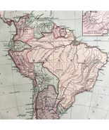 1879 Political Map South America Brazil Victorian Geography 1st Edition ... - $111.53 CAD