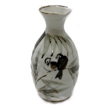 Mashiko Bamboo Love Birds Sake Bottle Ceramic Asian Japan Vintage 6 oz - $27.05 CAD