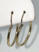 Hollow Hoop Earrings REAL SOLID 14 k Yellow Gold 1.1 g - £89.95 GBP