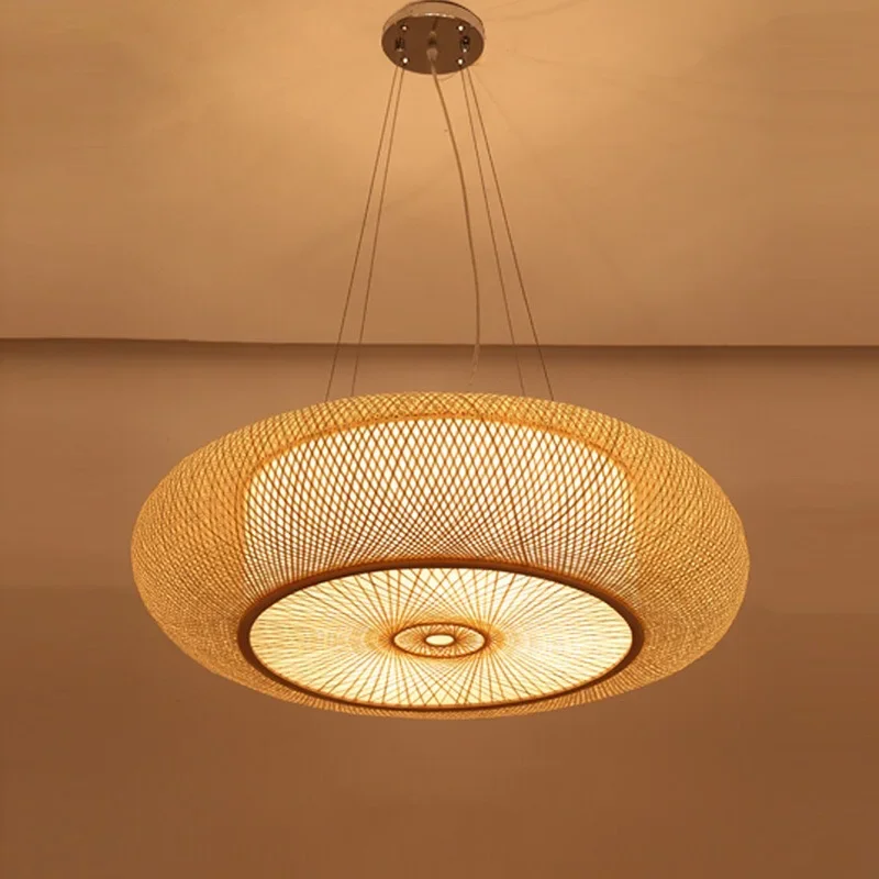 Japanese Bamboo Pendant Lights for Living Room Chinese Style Hanging Light - $225.09+