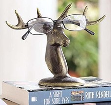 Ebros Aluminum Deer Antlers Bust Eyeglass Spectacle Or Jewelry Holder Or... - $41.99