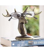 Ebros Aluminum Deer Antlers Bust Eyeglass Spectacle Or Jewelry Holder Or... - $41.99