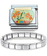 Starter Bracelet and Gold Fish Bowl Italian Charm - 90s Vintage Jewelry ... - $14.77 CAD