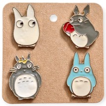 My Neighbor Totoro Fantasy Pins: White, Blue, Grey Totoro with Leaf and Acorn - $39.90