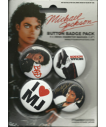 MICHAEL JACKSON bad RARE/VINTAGE BUTTON BADGE PACK (4) official merch SE... - $11.58