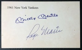 1961 New York Yankees Team Card Reprint - Mantle, Maris Facsimile Autograph - £1.98 GBP
