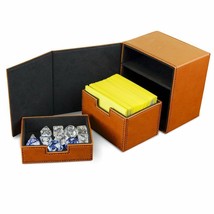 BCW Orange Leatherette Deck Box Vault LX Hold 100 Sleeved - £14.47 GBP