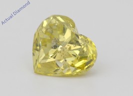 Heart Loose Diamond (1.08 Ct Vivid Yellow( Enhanced) SI2 Clarity) IGL  - £780.84 GBP