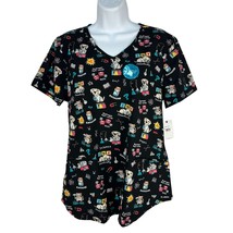 Cherokee Womens Fun Science Modern Classic Scrub Top V Neck Print Size M - $454.25 MXN