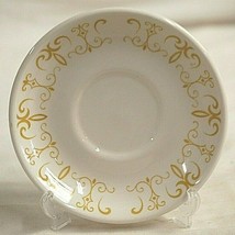 Homer Laughlin Restaurant Ware Deep Saucer Dish Gold Filigree Stoneware ... - $14.84