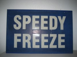 Vintage Speedy Freeze Ice Cream Parlor Shop Sign 26&#39;&#39; X 17 1/2&#39;&#39; Plastic 1970s - £49.73 GBP