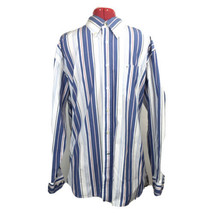 Tommy Hilfiger Mens Shirt Button Down Striped White Sz XL 80s 2 Ply Long Sleeve - £16.98 GBP