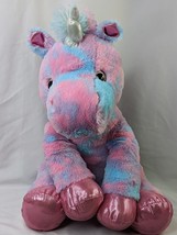 HugFun Unicorn Plush 22 Inch 2018 Pink Purple Blue Stuffed Animal Toy - £16.41 GBP