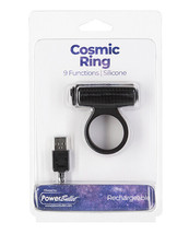 Cosmic Cock Ring W/rechargeable Bullet 9 Functions Black - $22.62