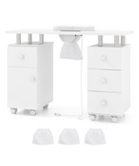 Manicure Table Nail Desk with Electric Dust Collector and 3 Dust Bags-Wh... - €244,11 EUR