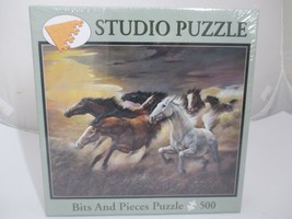 Bits and Pieces Studio Puzzle Wild Horses Running 500 Piece (16&quot;x 20&quot;) N... - £8.56 GBP