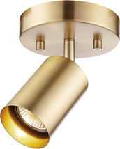 Track Lighting Fixture Led Modern Flush Mount Brass Ceiling Gold Spot Metal Semi - £30.77 GBP