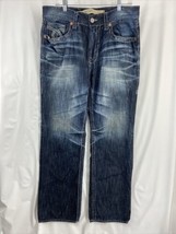 Big Star Jeans Men’s Pioneer 36x32 Blue Boot Cut Denim Thick Stitch - £29.88 GBP