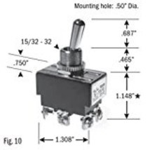 4 pack ss208b-bg selecta switch ss208bbg toggle switch, dpdt, (on)-off, 15 amp # - £61.55 GBP