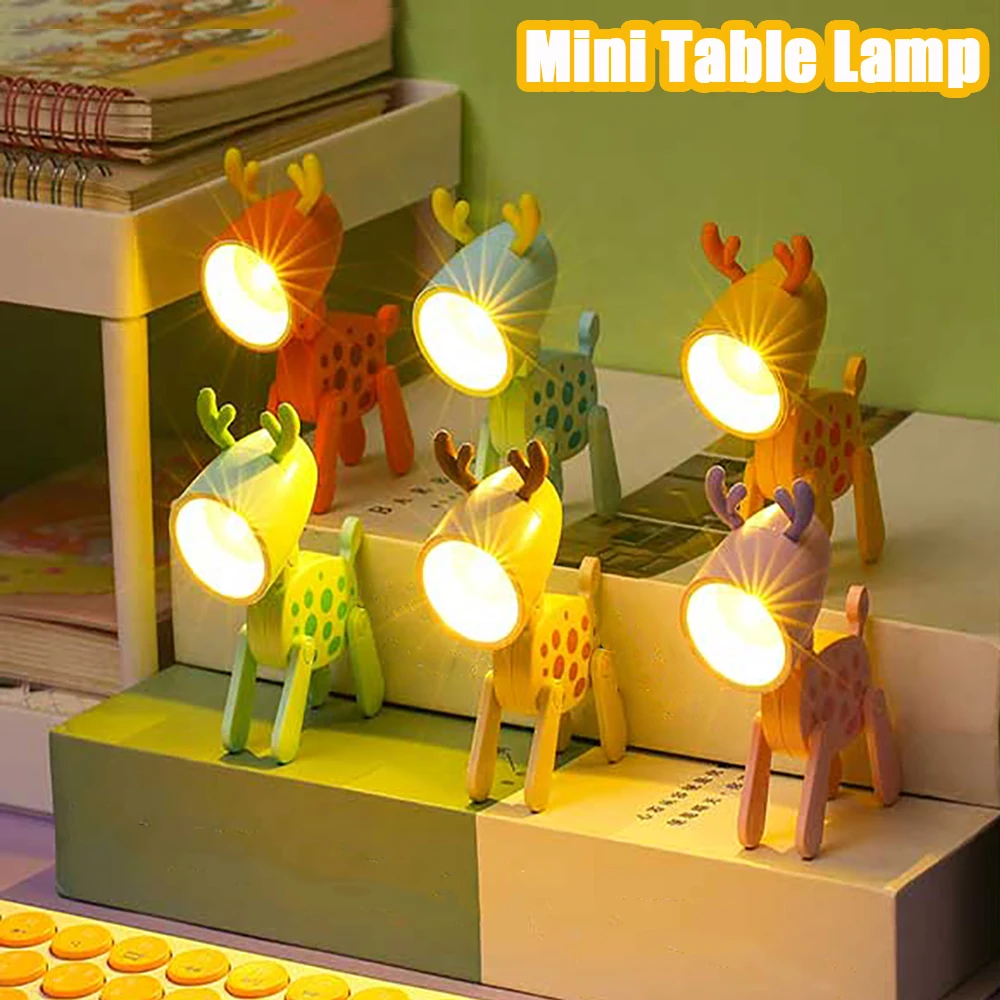 Led Mini Night Light Creative Cartoon Folding Table Lamp Kids Room Bedside - $10.95+