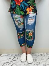 Plus Jungle Flower Capri w/ Butt Pockets TC - $19.75