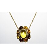 $395 .925 Sterling Silver 14.50CT Natural Citrine, Garnet &amp; Quartz Halo ... - €168,71 EUR