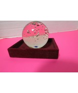 Vtg Clear Controlled Round Bubble Art Glass Paper Weight Sphere Ball W/D... - £31.60 GBP