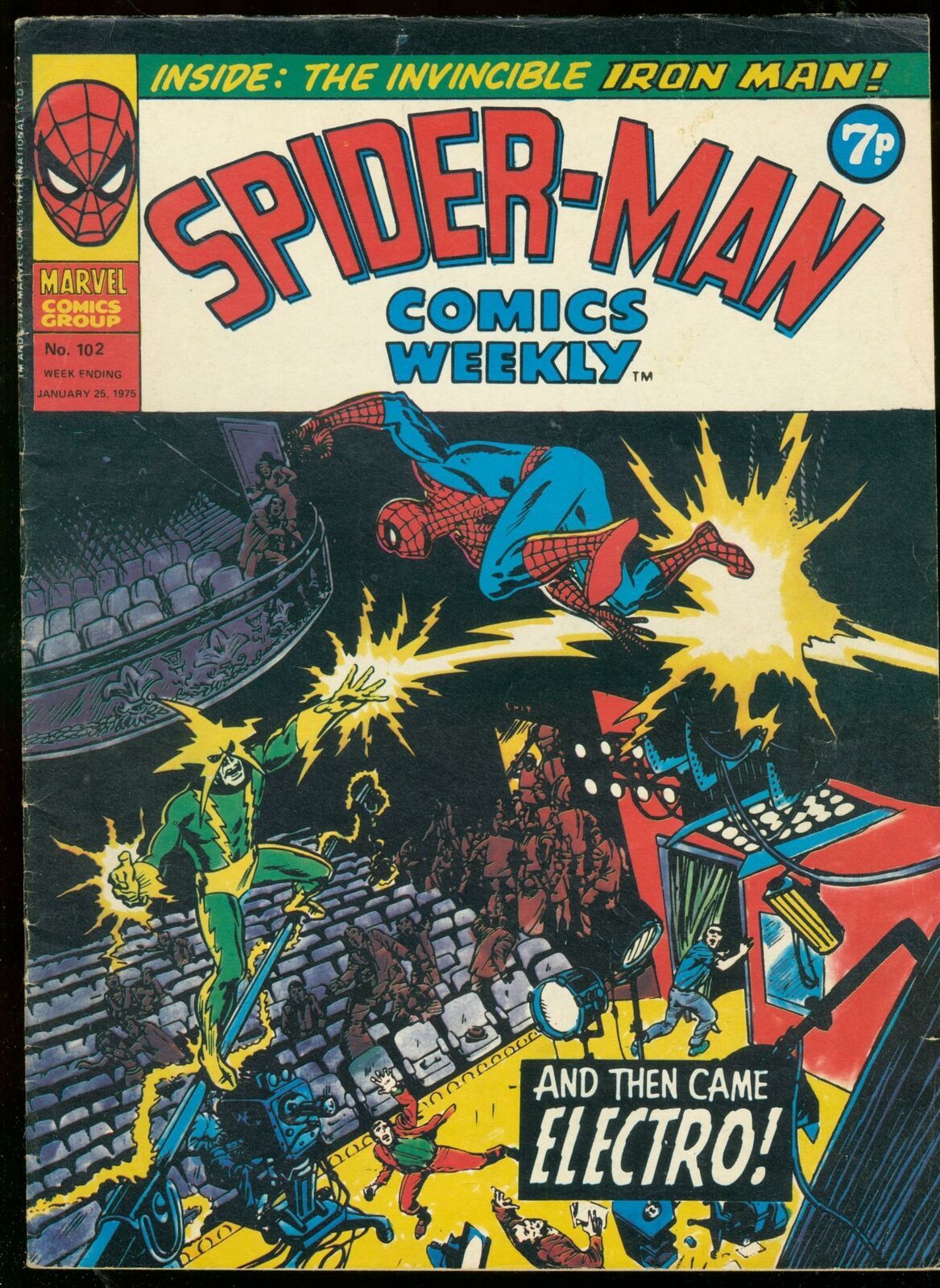 SPIDER-MAN COMICS WEEKLY #102 1975-BRITISH-ELECTRO CVR VG - $31.53