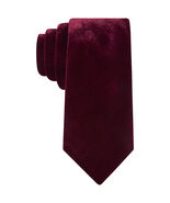 SEAN JOHN Burgundy Red Solid Velvet Pindot Tail Slim Tie - $367.24 MXN