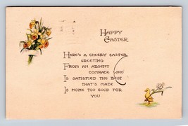 Happy Easter Duckling Daffodil Flowers 1925 DB Postcard J16 - £2.08 GBP