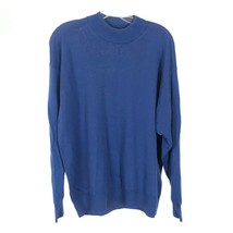 Mens Size XL Pratica Blue Vintage 80s Pure Italian New Wool Long Sleeve ... - $27.43