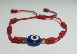 Double Protection Evil Eye Red String Bracelet Protection Good Luck - £7.77 GBP