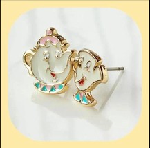Adorable Beauty and The Beast Mrs. Potts and Chip Dainty Miniature Stud Earrings - £4.79 GBP