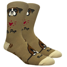 BOXER Dog Socks Fun Novelty Dress Casual Unisex SOX FineFit One Size Pup... - £10.29 GBP