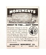 1957 Rockdale Monument Co Tombstones Advertisement Crafts Sewing Supply F7C - $467.85 MXN