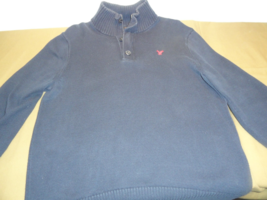 DESIGNER AMERICAN EAGLE OUTFITTERS ATHLETIC FIT DARK BLUE HEAVY SWEATER ... - $22.67