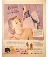 Solitair Fashion Point Lipstick Be lovelier jewelry-1948 Vintage Print Ad - $146.86 MXN