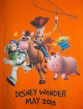 Disney Wonder May 2013 T Shirt 2XL Orange Toy Story Characters Buzz Ligh... - $9.89